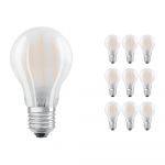 Confezione Multipack 10x Ledvance CLASSIC LED E27 Pera Filamento Ghiaccio 6.5W 806lm - 840 Bianco Freddo | Sostitutiva 60W