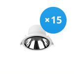 Confezione Multipack 15x Noxion Downlight LED Apollo 9W 1100lm 60D - 840 Bianco Freddo | 145mm - Alu Riflettore - UGR <19