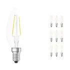 Confezione Multipack 10x Ledvance CLASSIC LED E14 Candela Filamento Chiara 2.5W 250lm - 827 Bianco Molto Caldo | Sostitutiva 25W