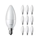 Confezione Multipack 10x Philips Corepro LEDcandle E14 Ghiaccio 5W 470lm - 827 Bianco Molto Caldo | Sostitutiva 40W